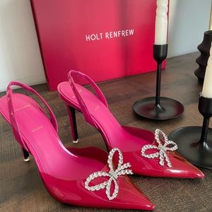 Black suede studio slingback